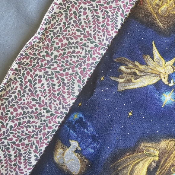 Homemade Nativity Scene Crib Baby Blanket Christmas Holiday 40X25" - Picture 3 of 4